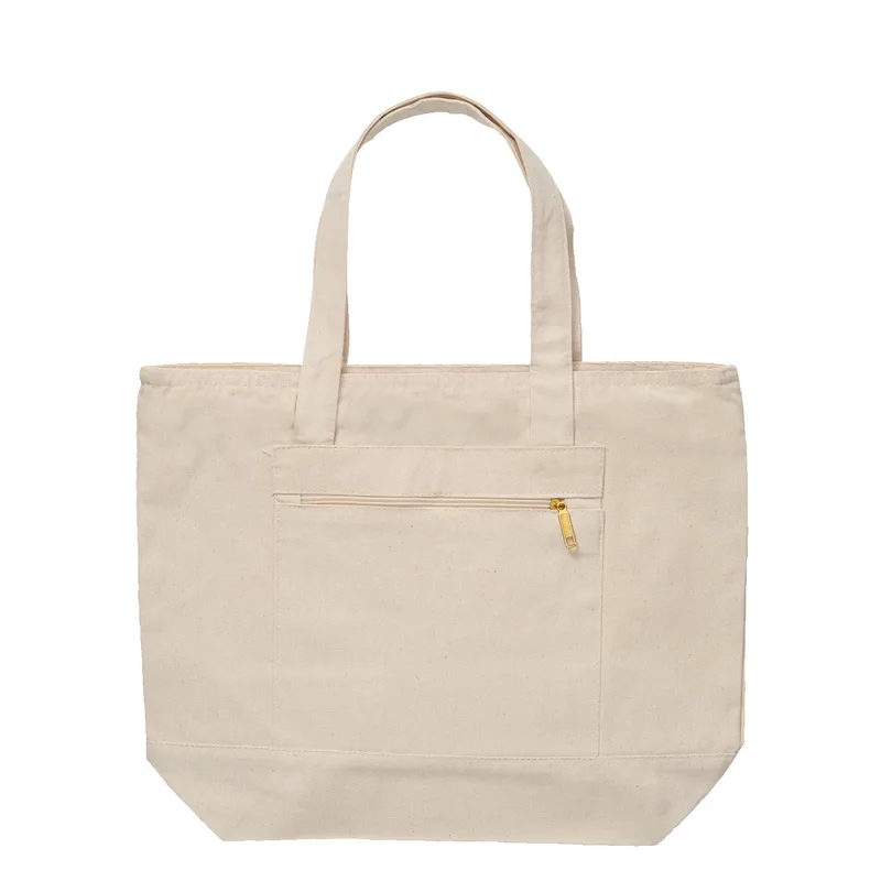 12 Oz. Cotton Canvas Zippered Tote Bag view 3