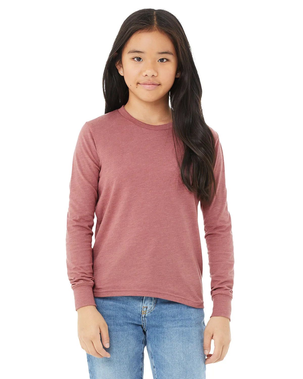 BELLA+CANVAS Youth Heather CVC Long-Sleeve T-Shirt view 4