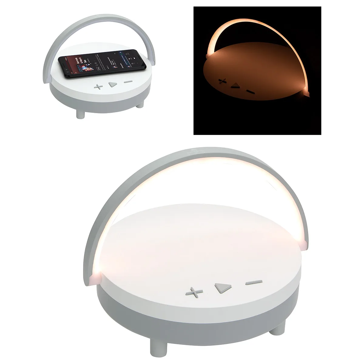 Archway Wireless Speaker with 5W Wireless Charger + Touch Light view 2