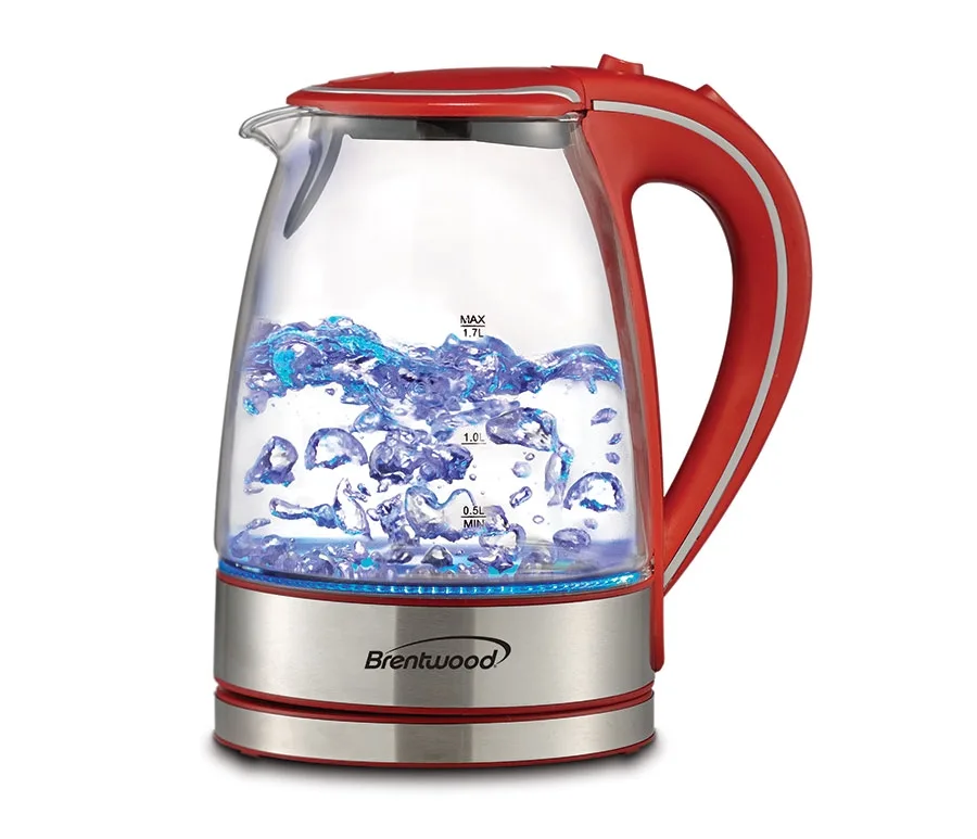 1.8 Quart Red Glass Kettle