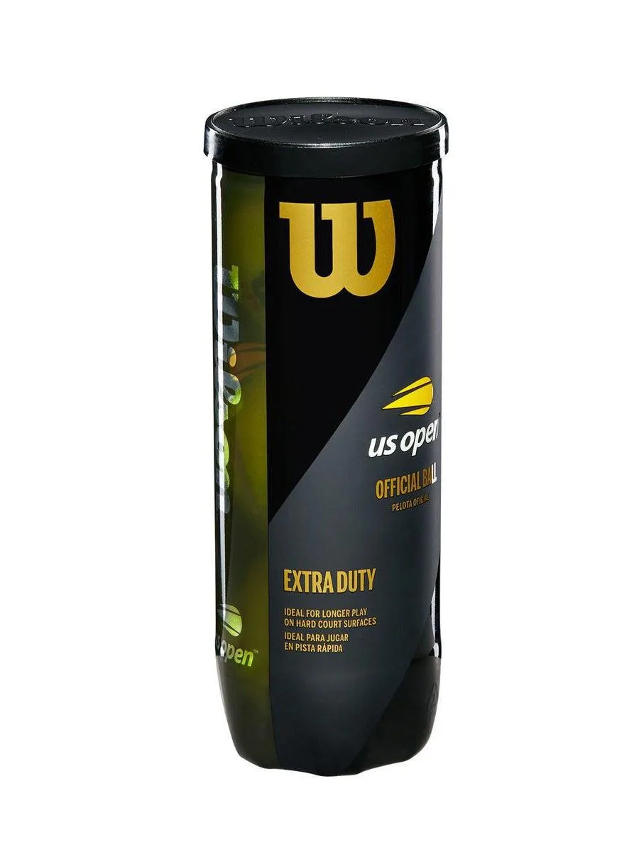 Wilson Us Open Official Tennis Ball Can Extra Duty - 3 Balls