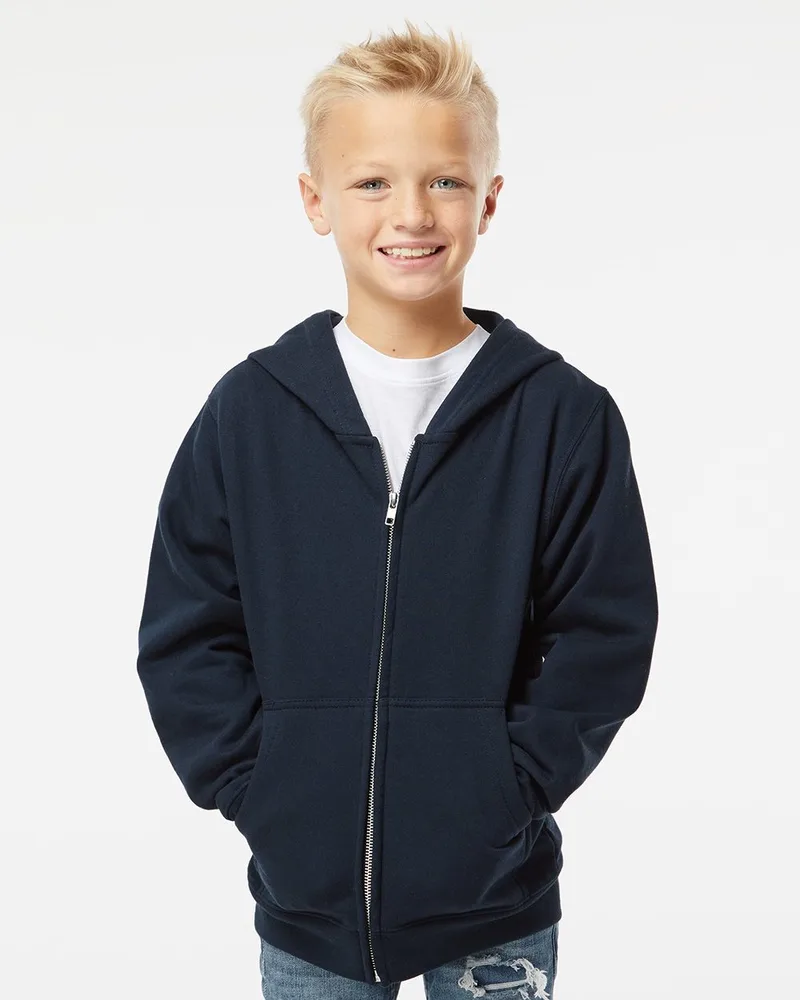Independent Trading Co.® Youth Midweight Full-Zip Hooded Sweatshirt view 2