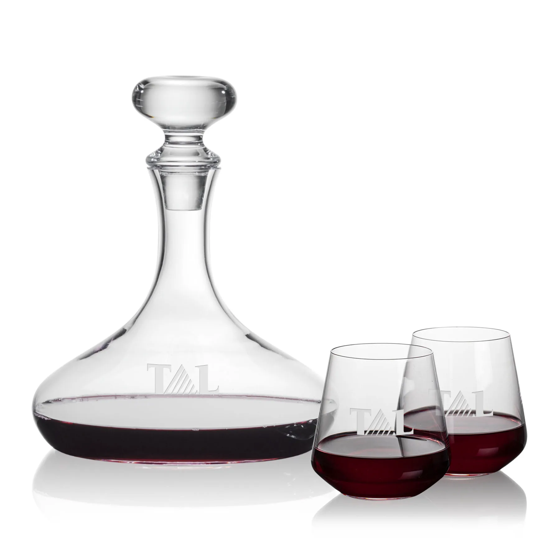 Decanter Stemless Set, Cannes Wine Set, Decanter & 2 Stemless