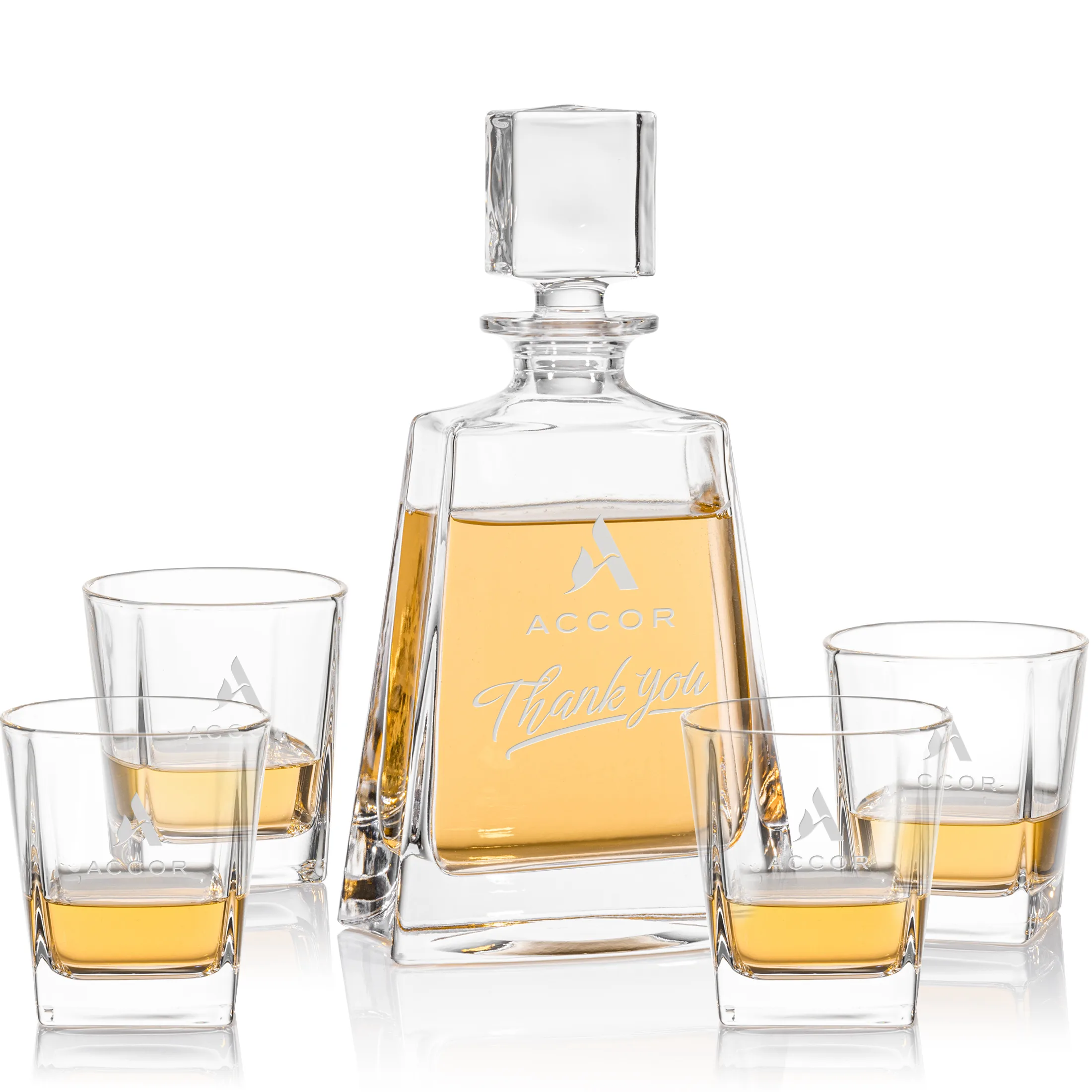 Decanter Set, Deep Etch, Decanter & 4 OTR