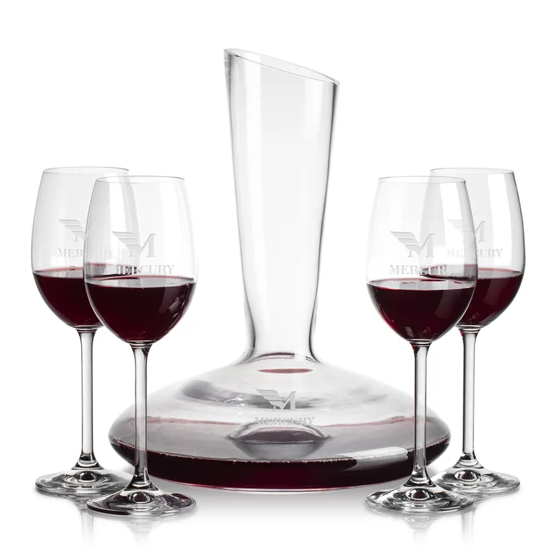 Stemmed Set, Woodbridge Wine Set, Carafe & 4 Wine