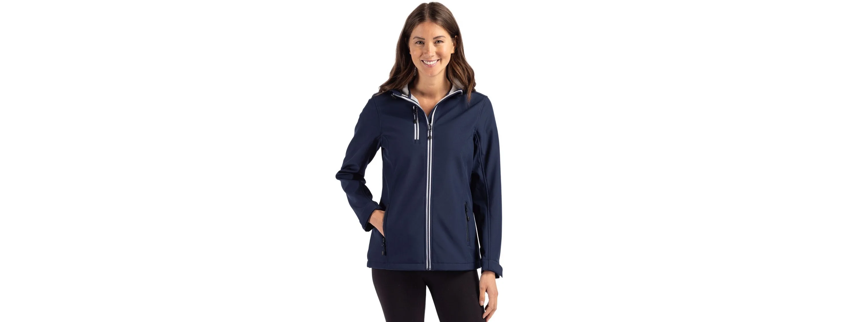 Clique Telemark Eco Stretch Softshell Full Zip Womens Hooded Jacket view 2