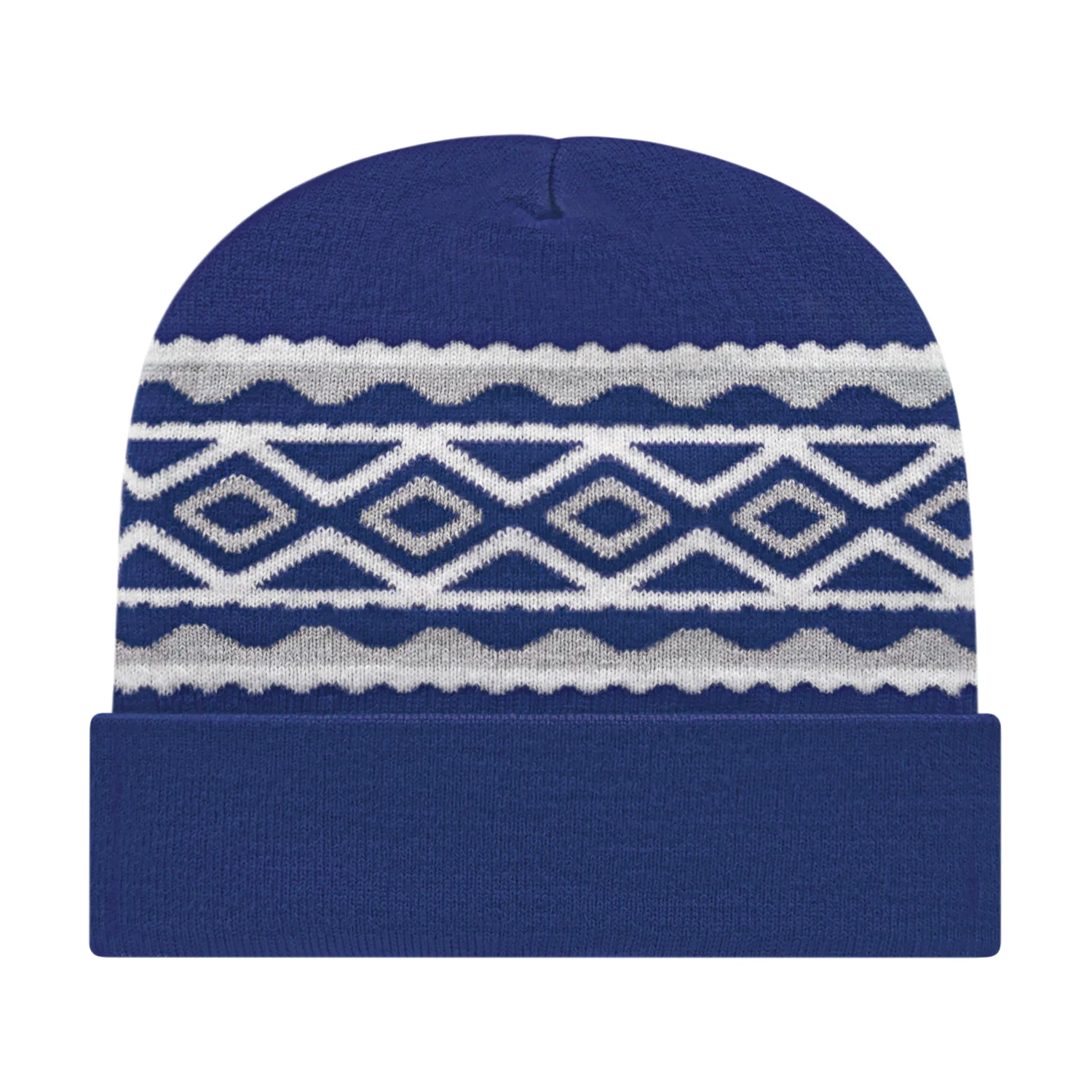Diamond Pattern Knit Cap with Cuff view 7