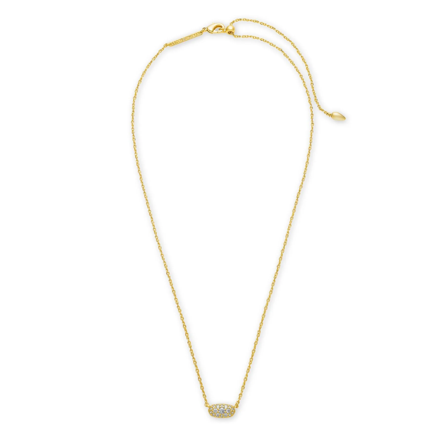 Kendra Scott Grayson Gold Pendant Necklace in White Crystal