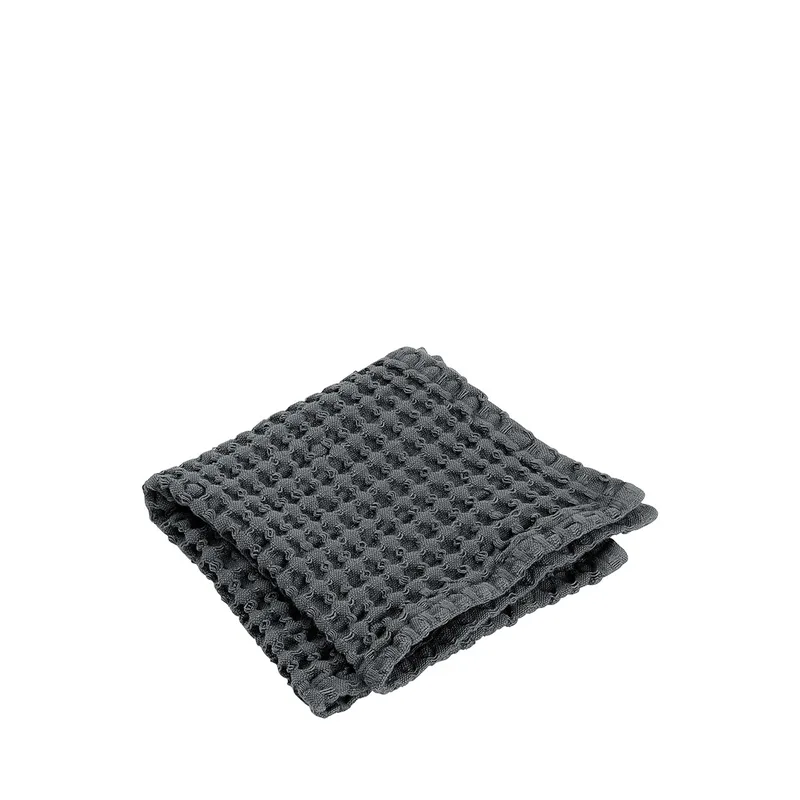 Blomus Caro Waffle Bathroom Washcloth 12 X 12 Set Of 2 - Magnet Gray