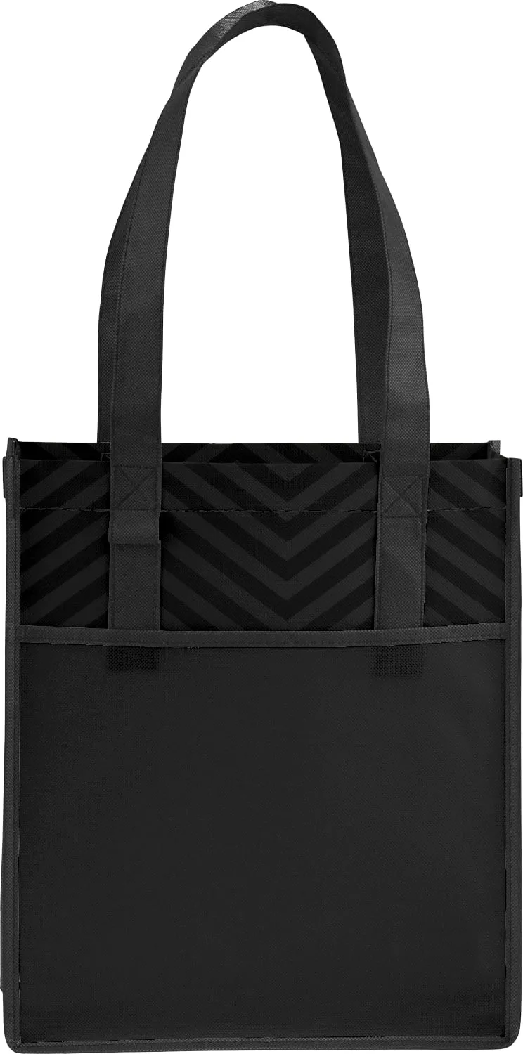 Printed Chevron Non-Woven Shopper Tote view 2