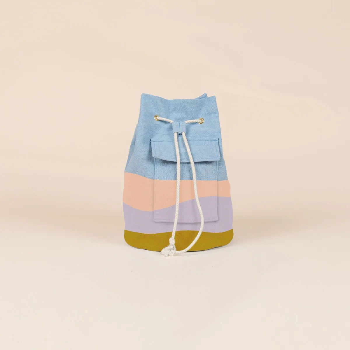 Bucket Sling Bag - Colored Canvas and Denim view 2