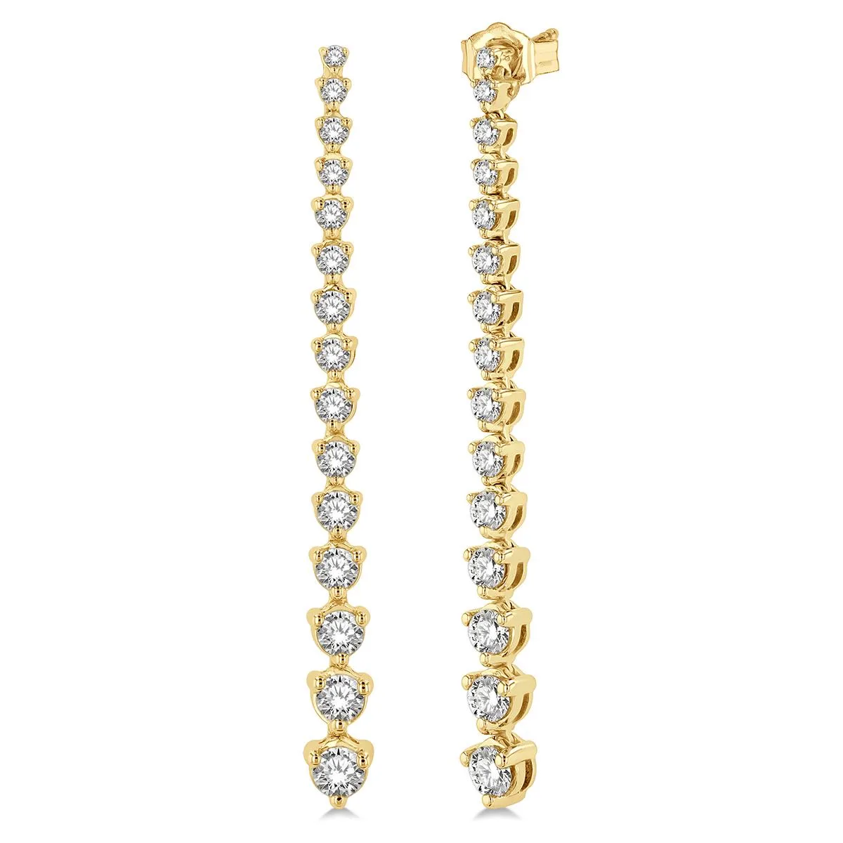 Jilco Inc Diamond Dangle Drop Earrings - Yellow Gold 2.00twt