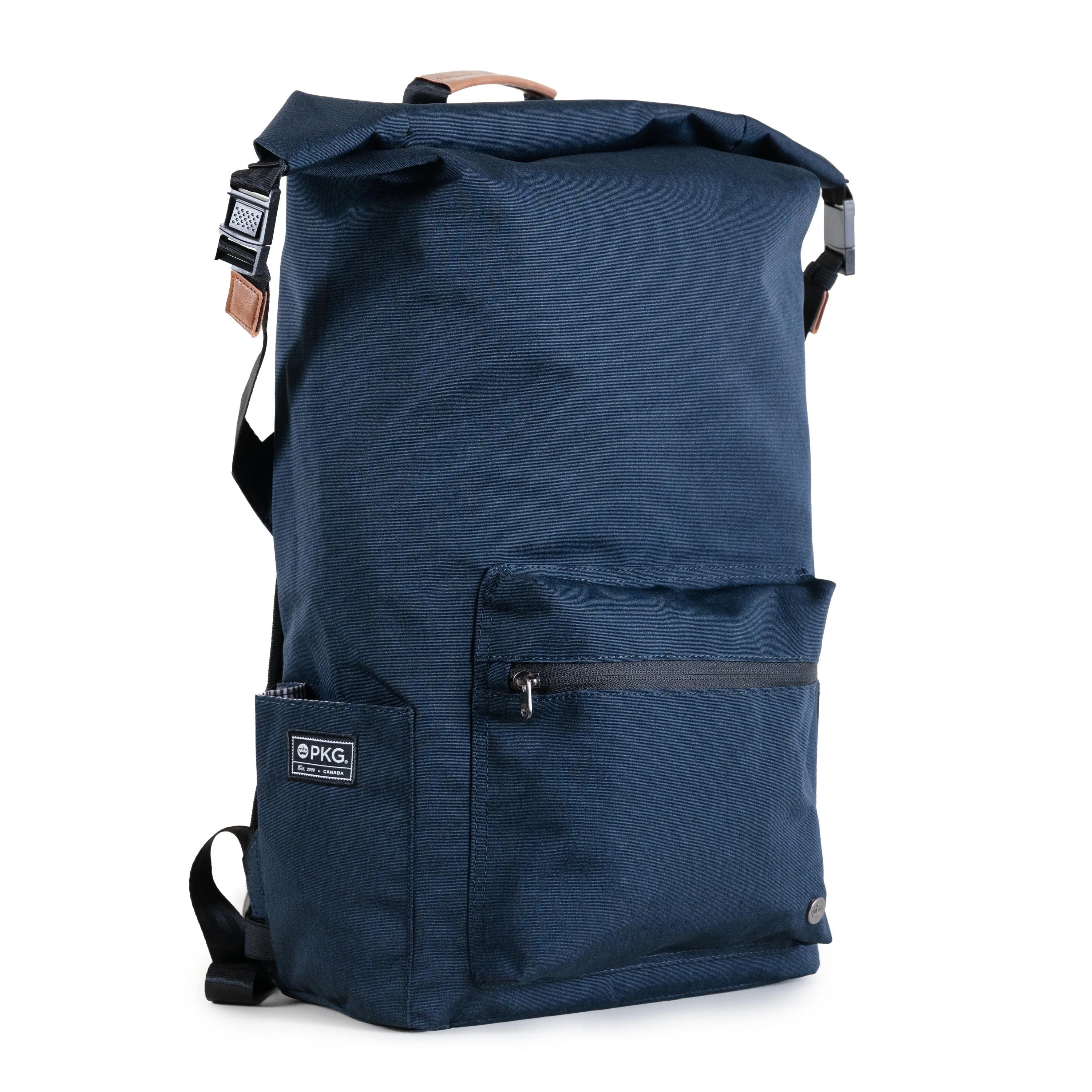 PKG Dawson 28L Recycled Roll-Top Backpack - Navy/Tan