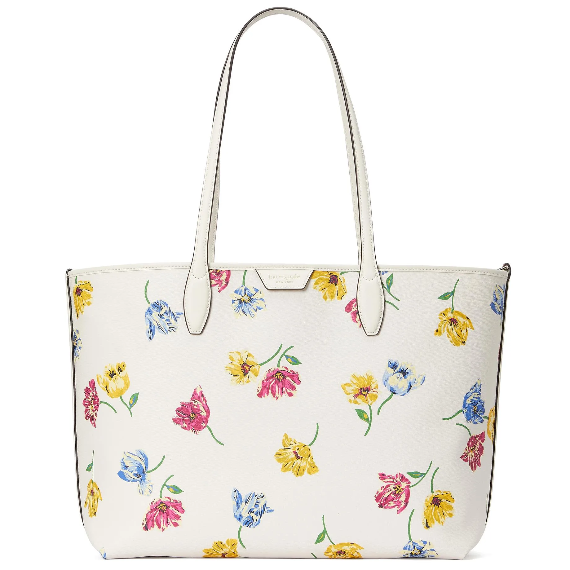 kate spade new york Sutton Tulip Toss Printed Pvc Medium Tote - Cream Multi