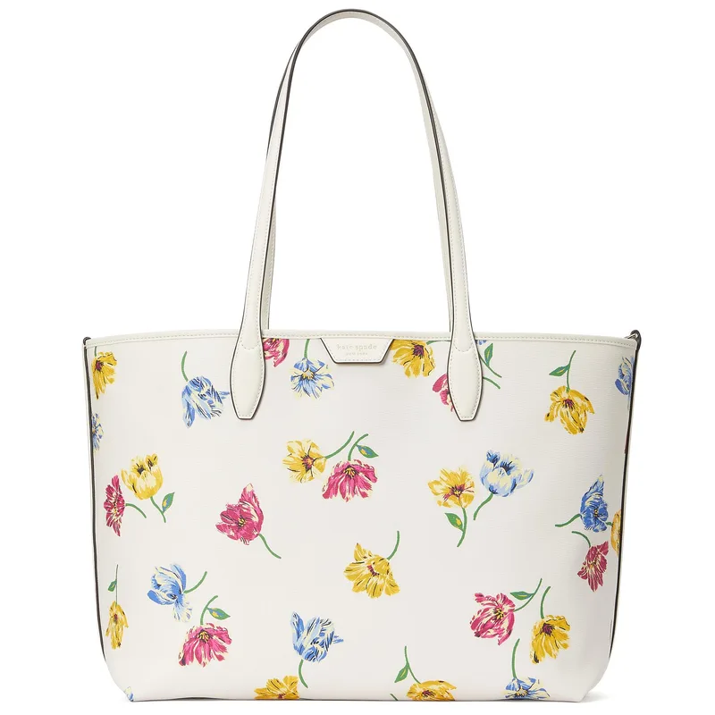 kate spade new york Sutton Tulip Toss Printed Pvc Medium Tote - Cream Multi