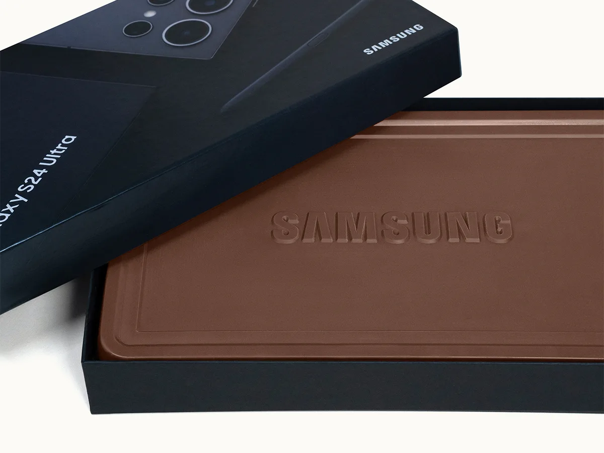 Giant 2lb. Engraved Chocolate Bar with Luxury Custom Packaging view 2
