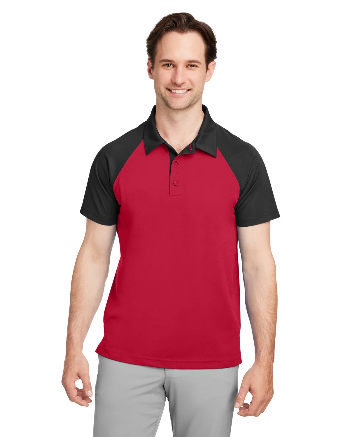 Team 365 Men's Command Snag-Protection Colorblock Polo Shirt view 3
