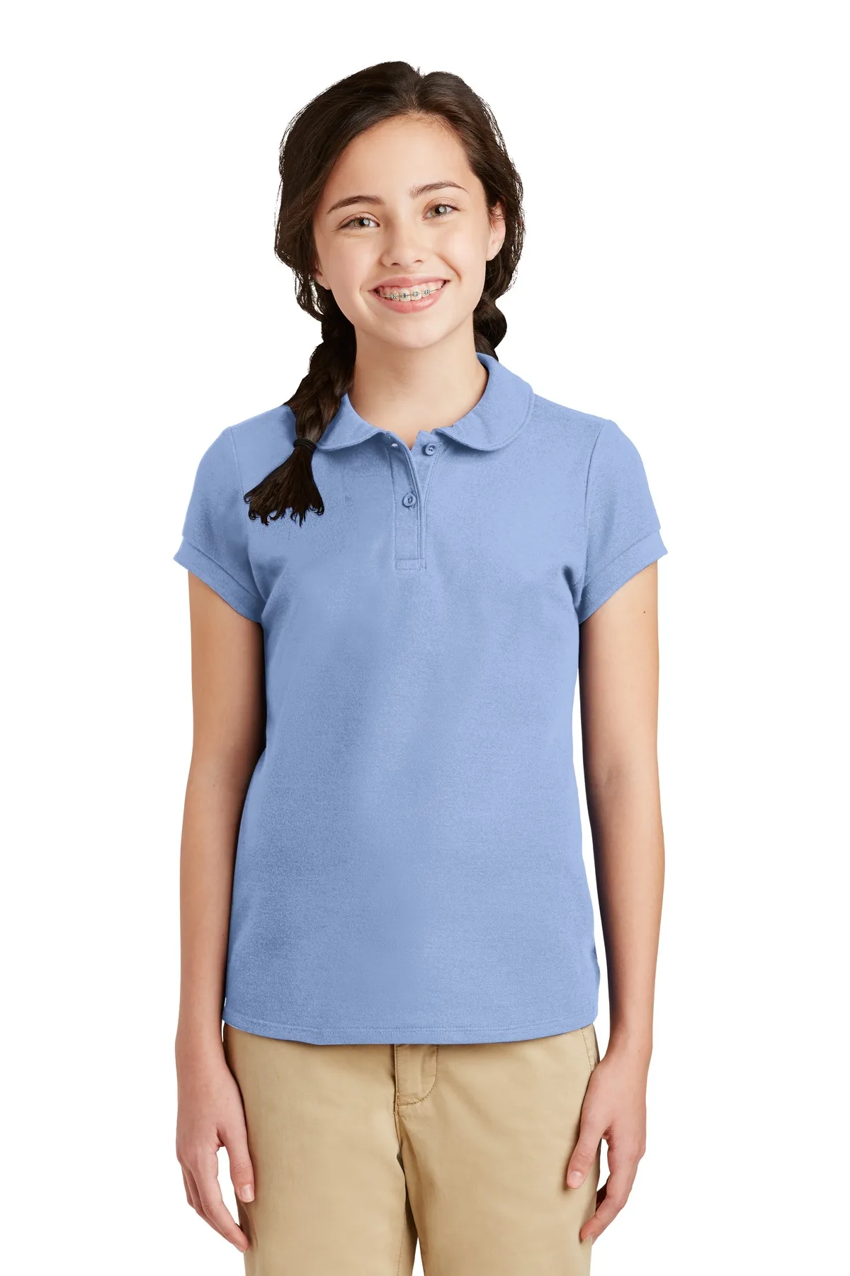 Port Authority® Girls Silk Touch™ Peter Pan Collar Polo.