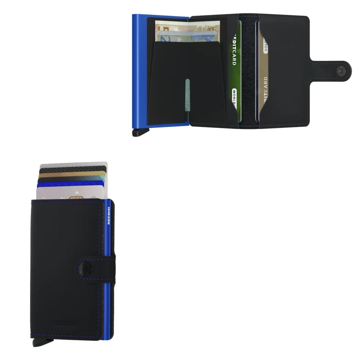 Secrid Miniwallet Matte Leather - Black/Blue