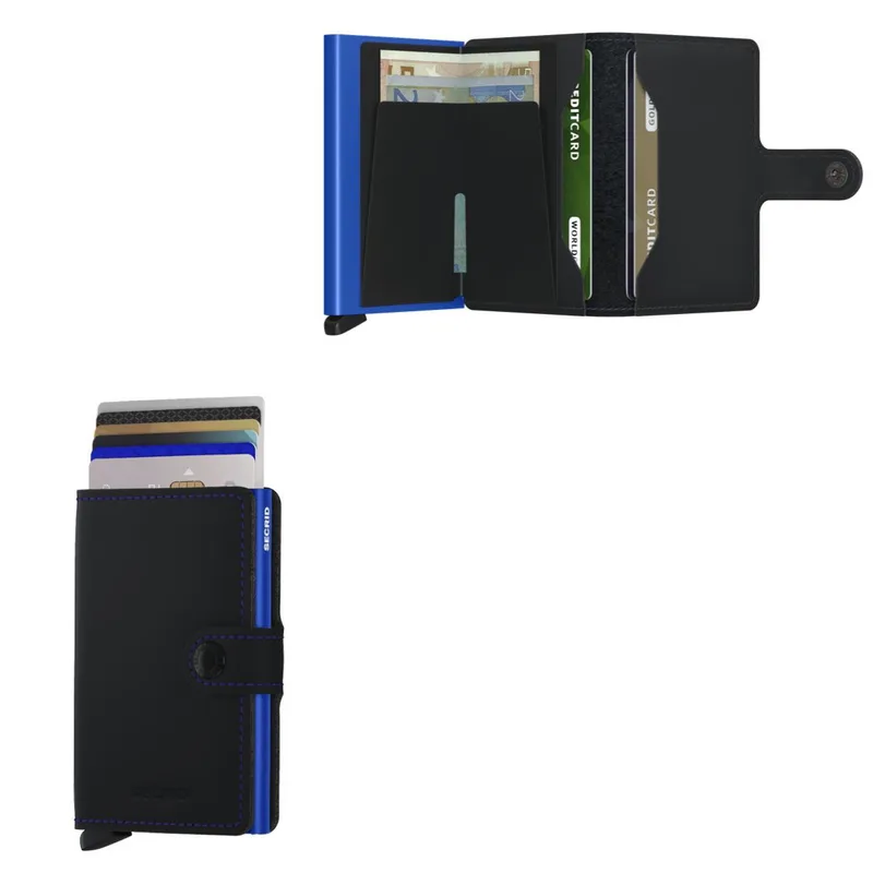 Secrid Miniwallet Matte Leather - Black/Blue
