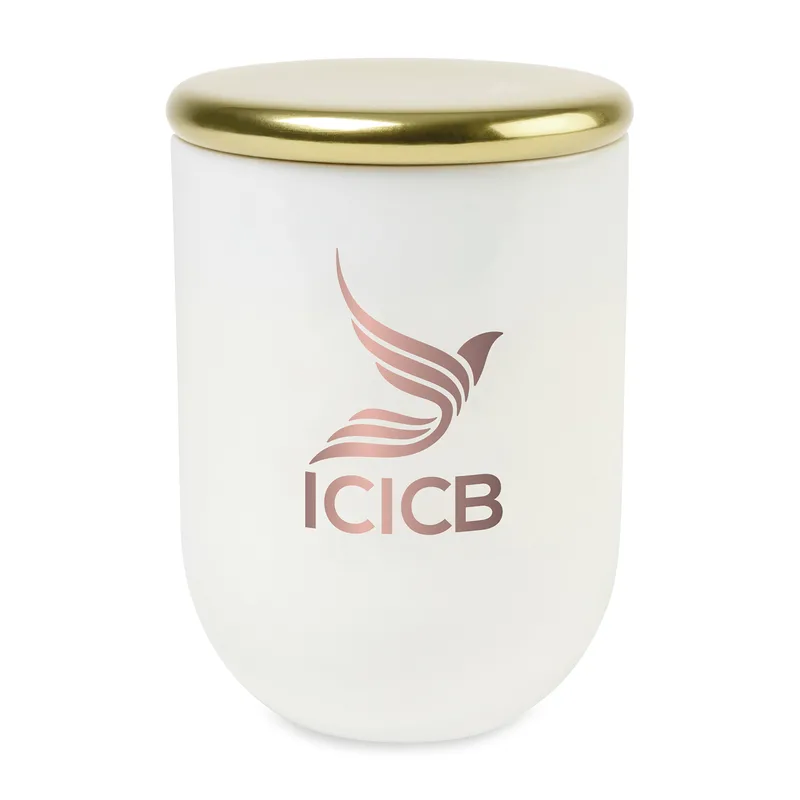 Be Home® Cora Blown Glass Candle - White-Fresh Bamboo