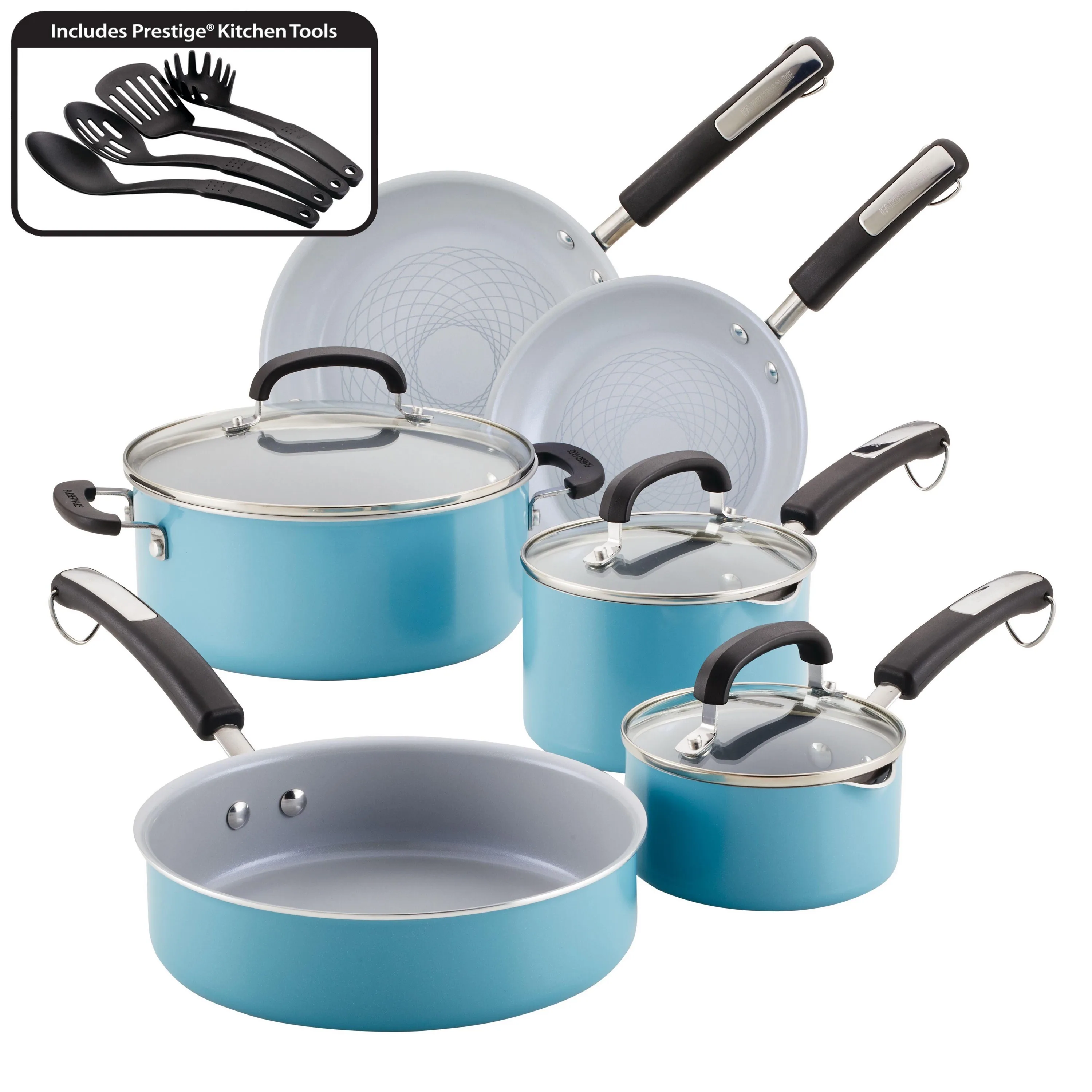Farberware 13 Piece Eco Advantage Ceramic Aqua Nonstick Cookware Set