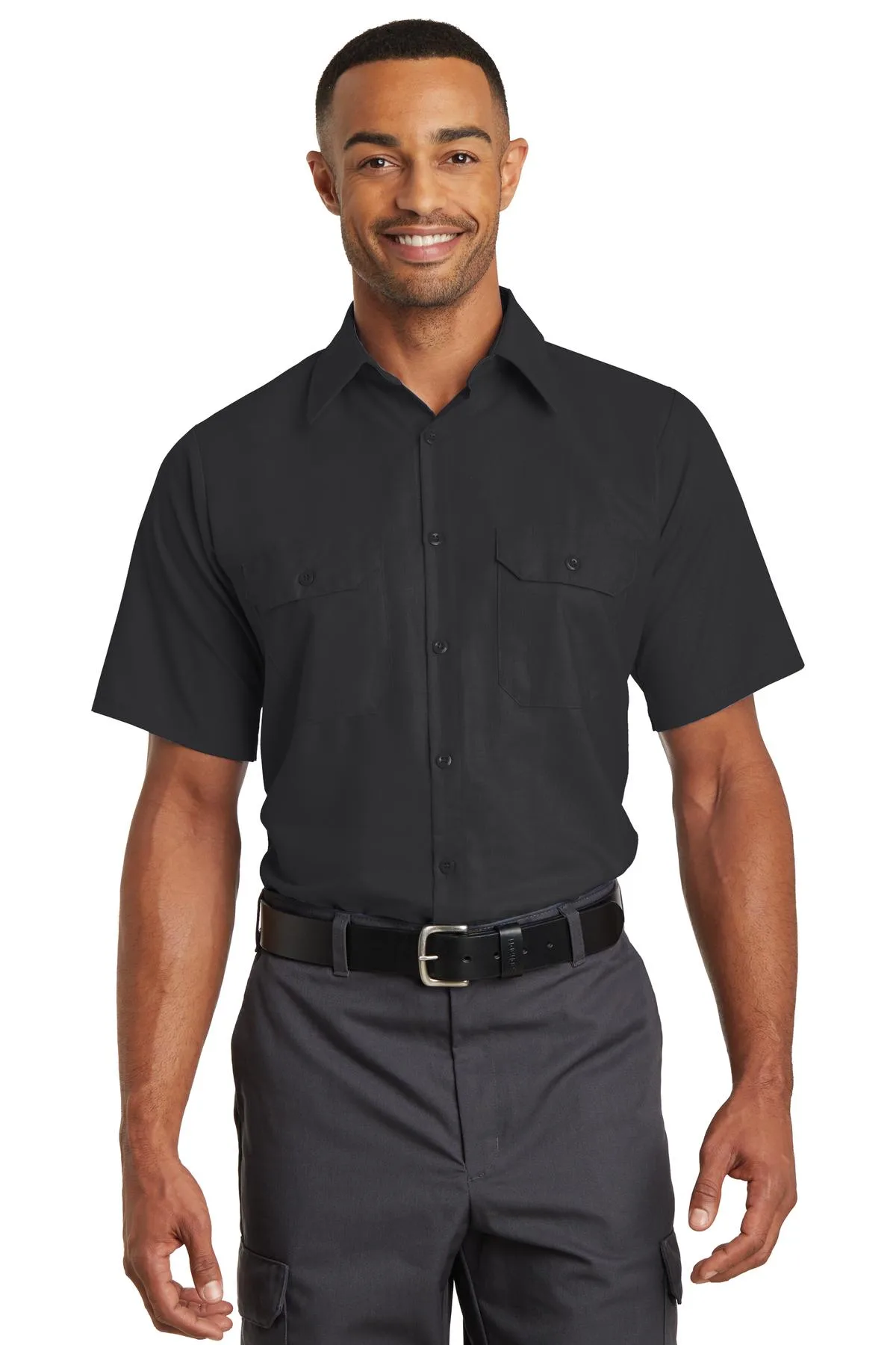 Red Kap® Short Sleeve Solid Ripstop Shirt.