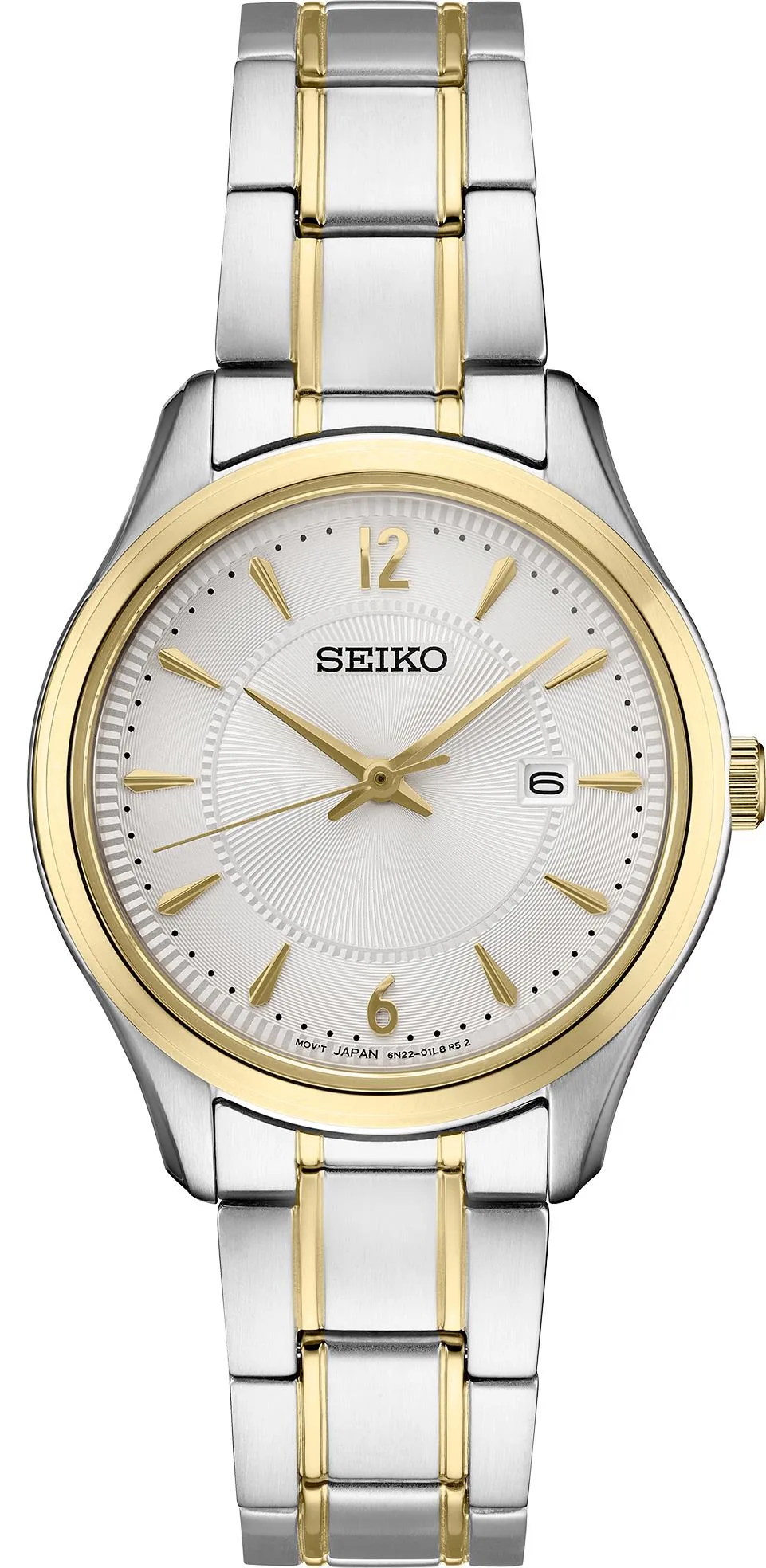 Seiko Watch Ladies Essential Tt Silver Patterned Dial