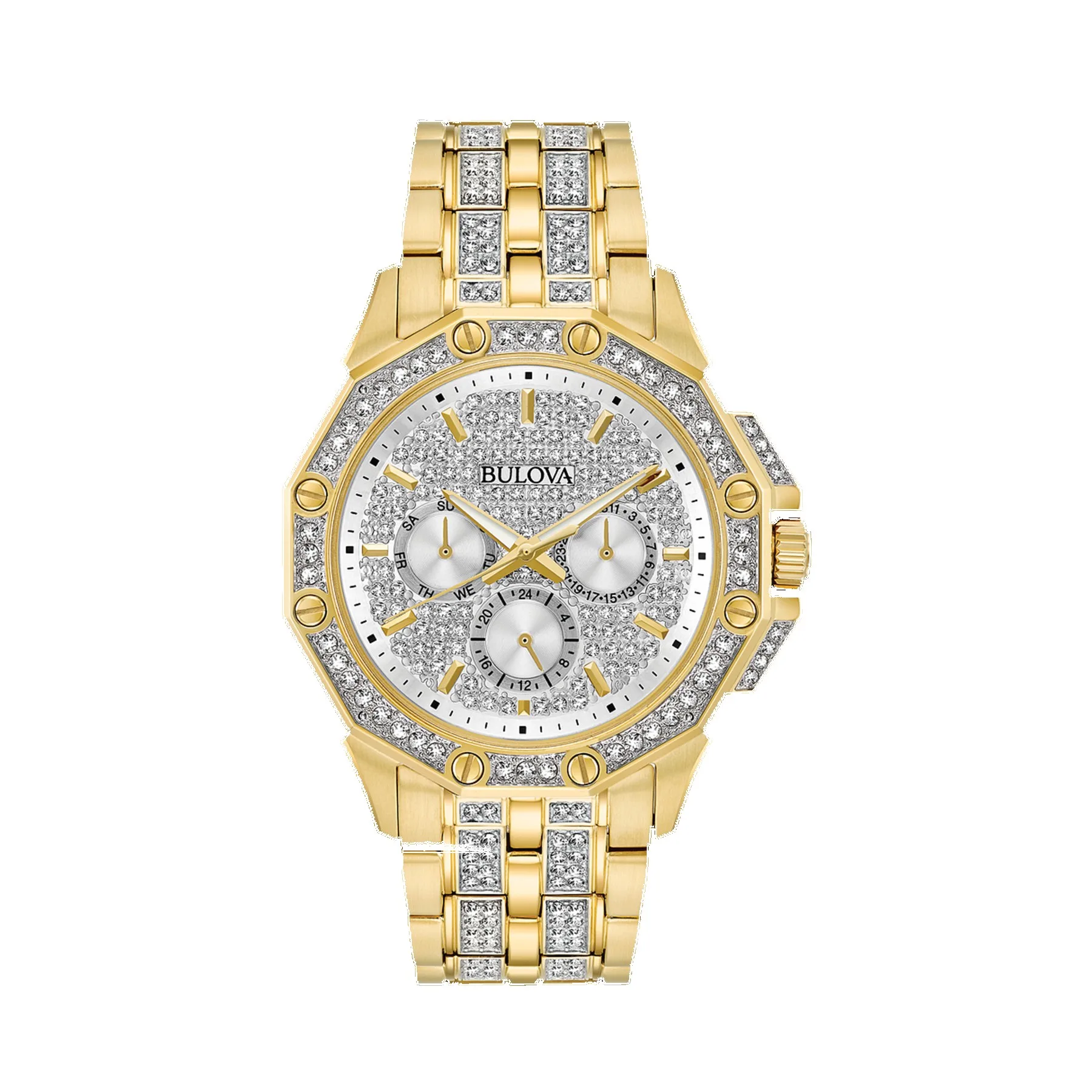 Bulova Men's Octava Crystal Stainless Steel Watch