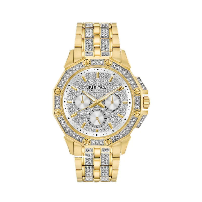 Bulova Men's Octava Crystal Stainless Steel Watch