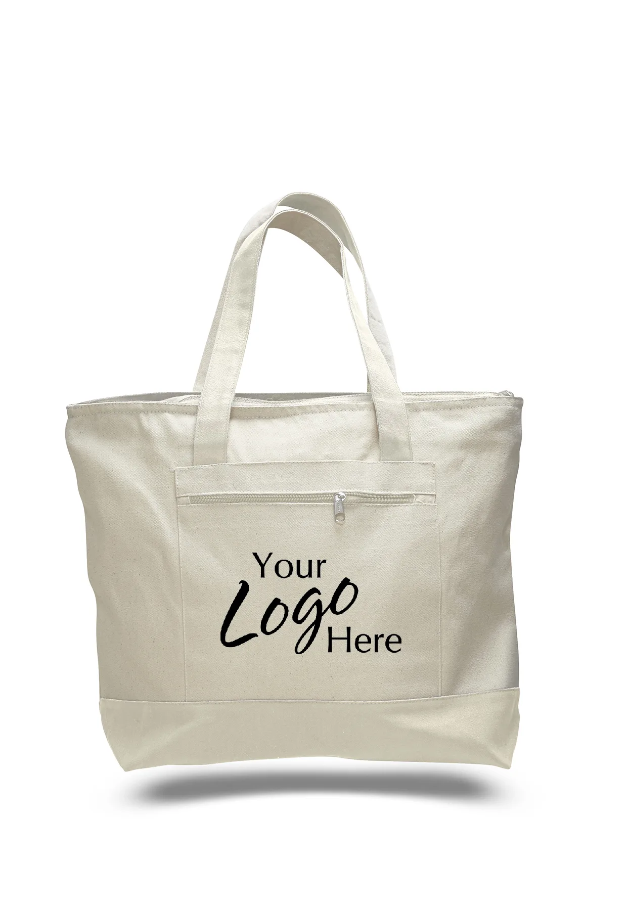 Canvas Zipper Tote Bag w/4.5" Gusset (18"x14"x4.5") view 2