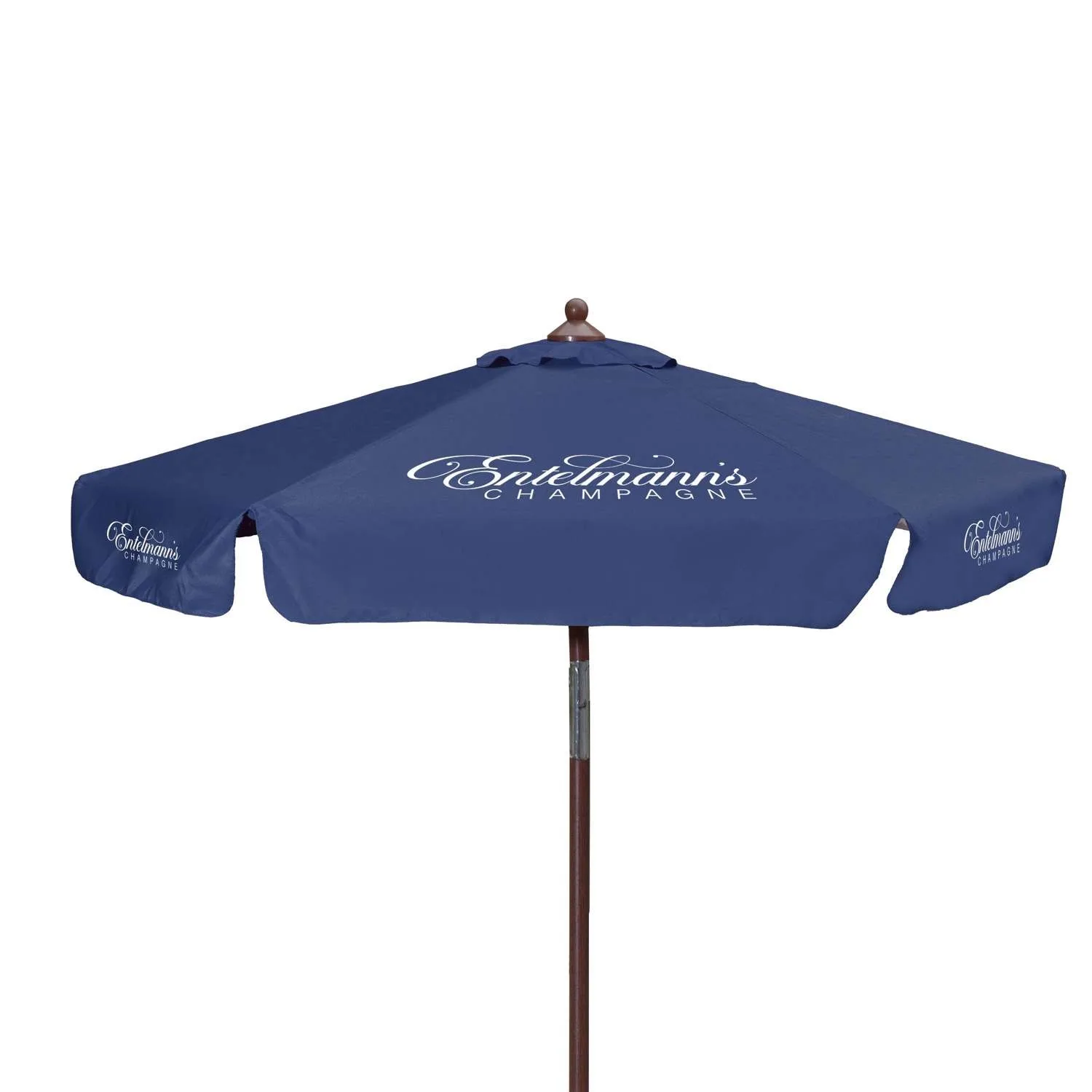 7' Wood Look Tilting Market Umbrella Kit With Valance 6 Imp