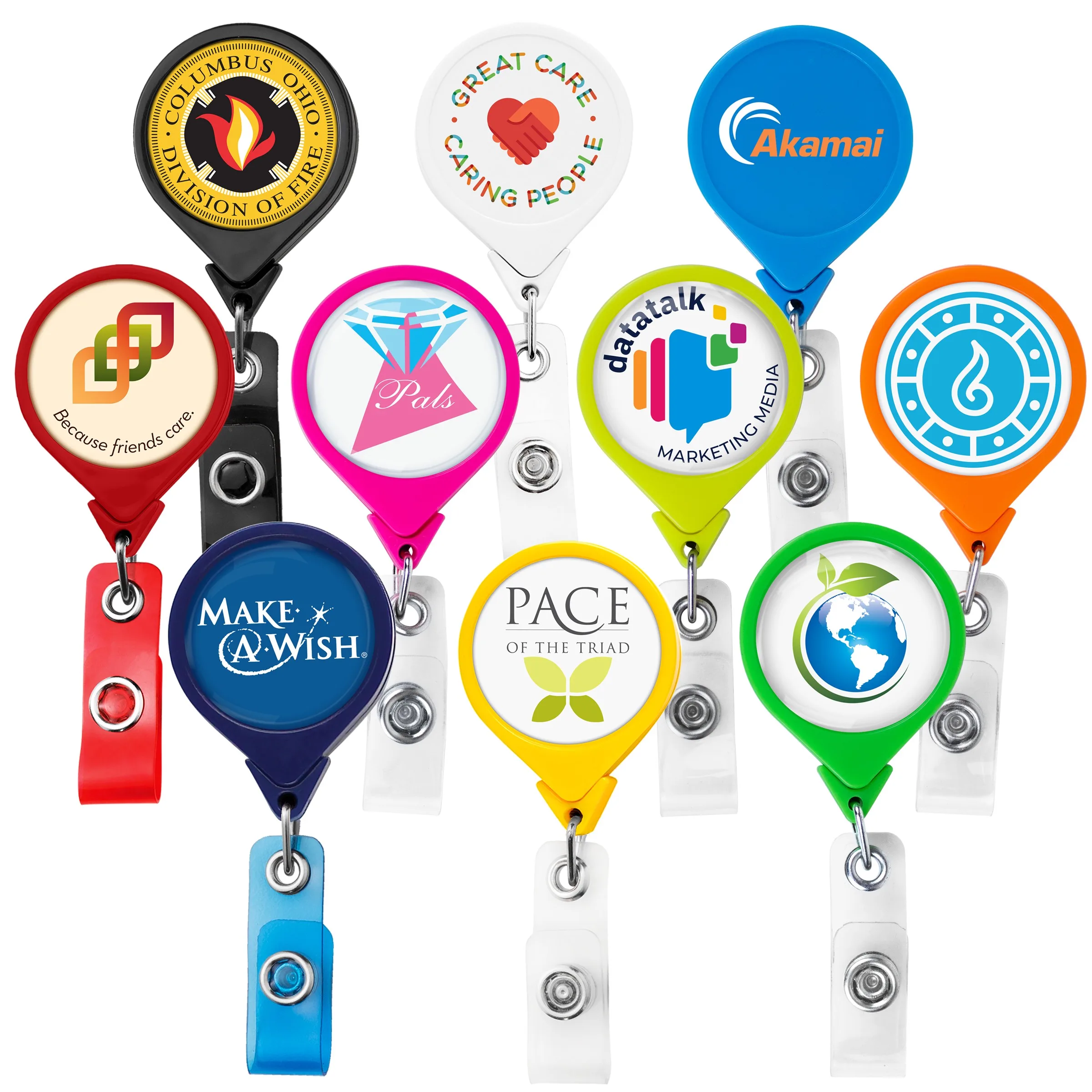 Jumbo Round Retractable Badge Reel, solid color