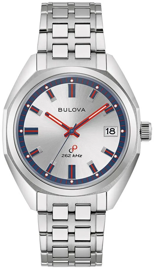 Bulova Watches Men's Jet Star Stainless Steel Bracelet Watch Silver-White Dial