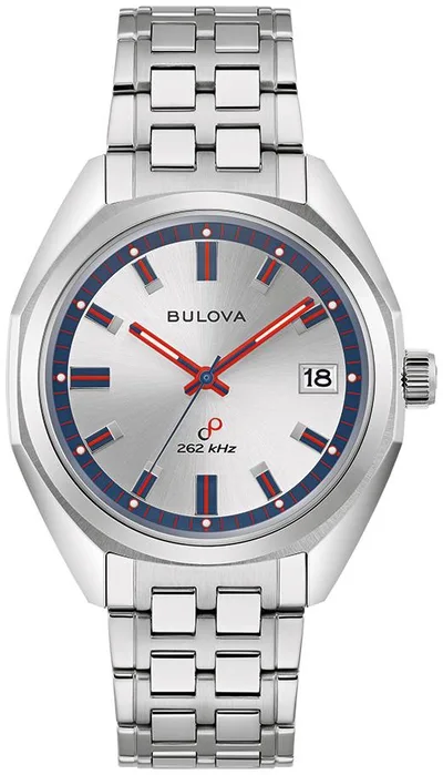 Bulova Watches Men's Jet Star Stainless Steel Bracelet Watch Silver-White Dial