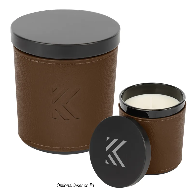 Scented Candle With Leatherette Sleeve
