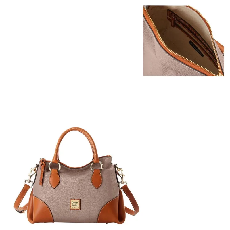 Dooney & Bourke Taupe Pebble w/Florentine Trim Satchel 30