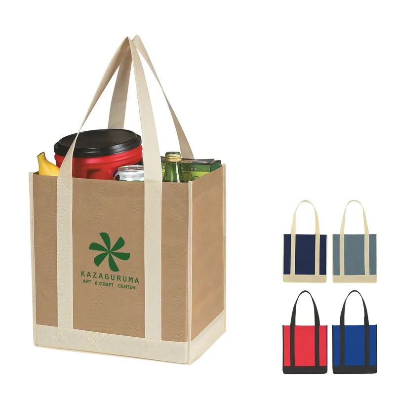 Non-woven Two-tone Shopper Tote Bag view 2
