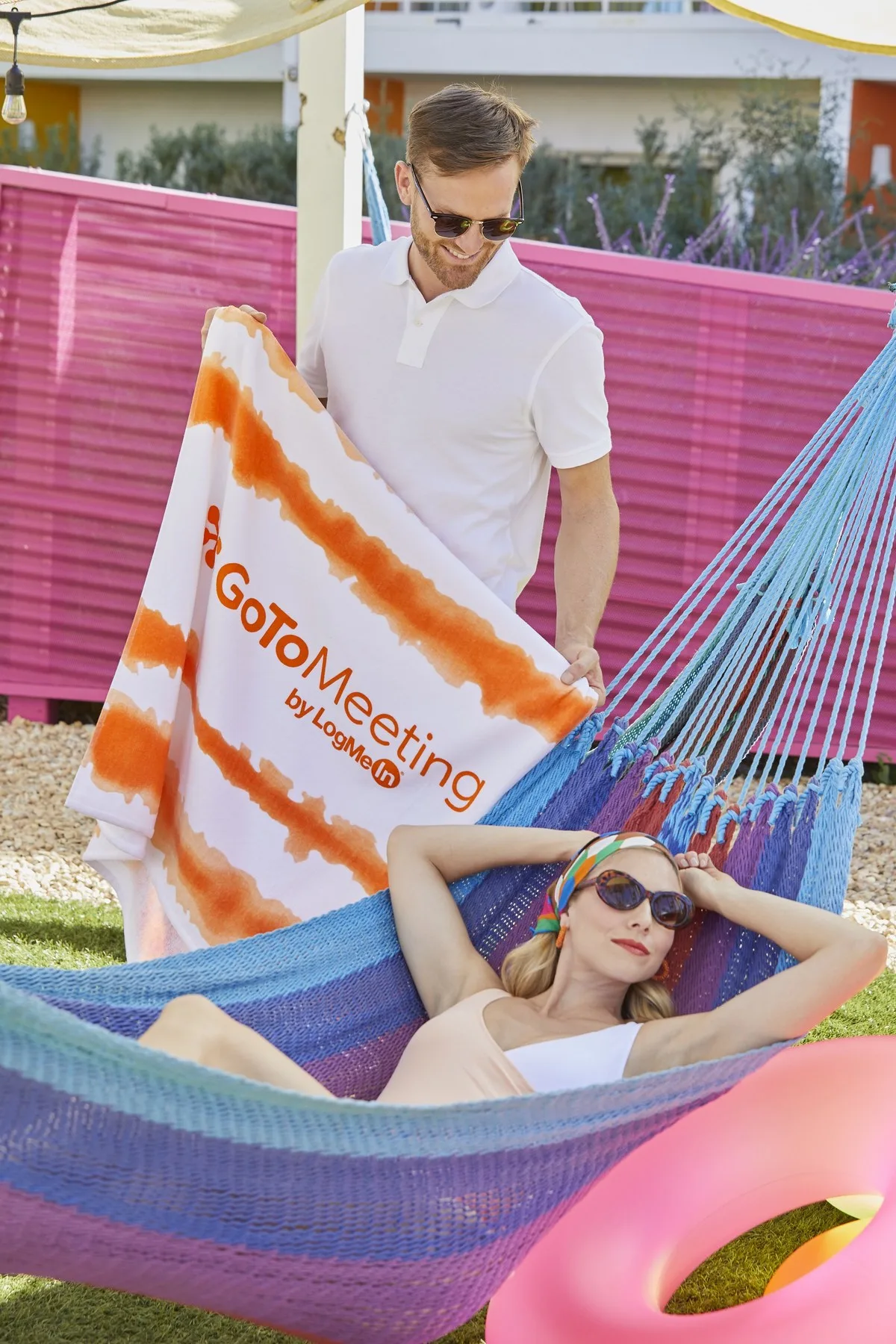 Good Vibes Cabana Stripe Beach Towel™