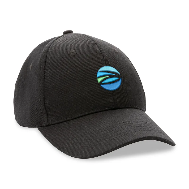 Impact 6 Panel 280gr Recycled Cotton Cap with AWARE™ - Black
