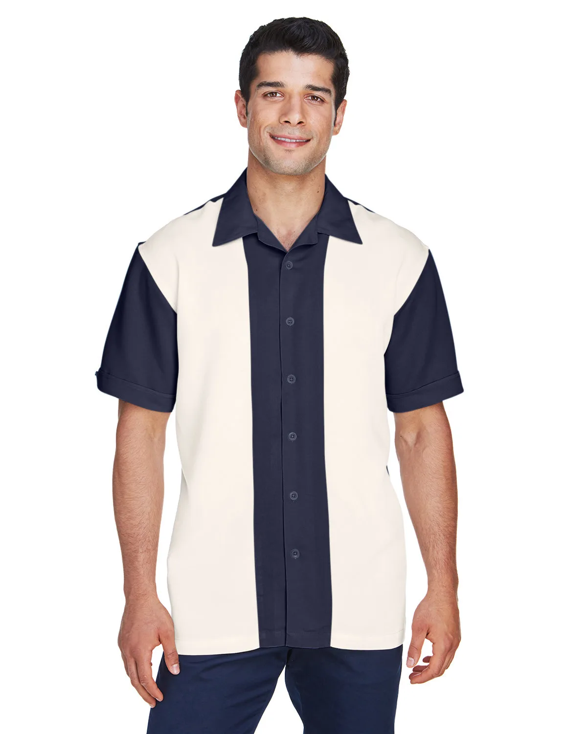 Harriton Men's Two-Tone Camp Shirt view 3