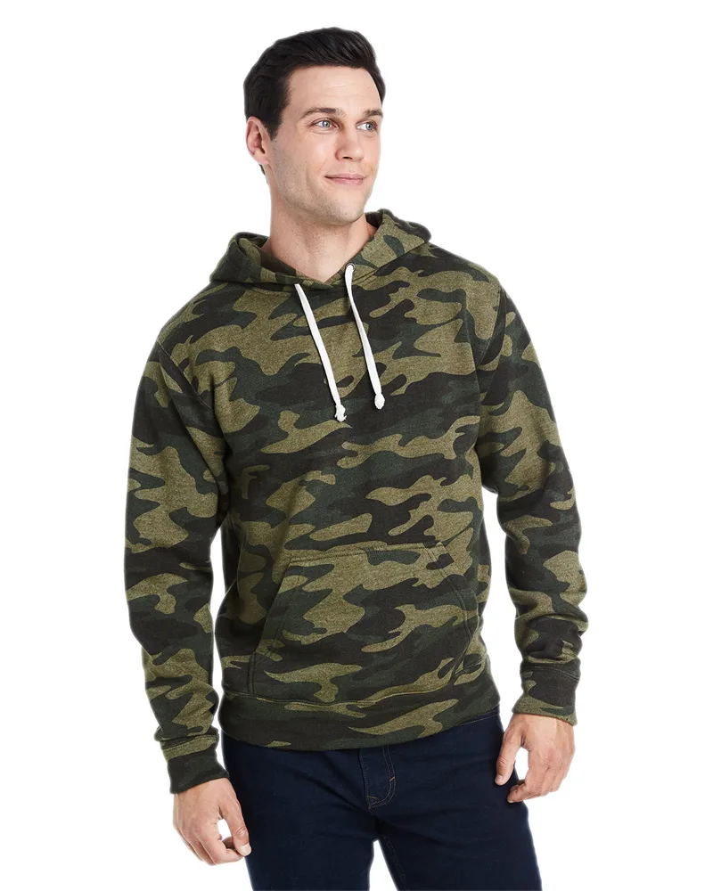 J AMERICA Adult Triblend Pullover Fleece Hooded Sweatshirt view 7