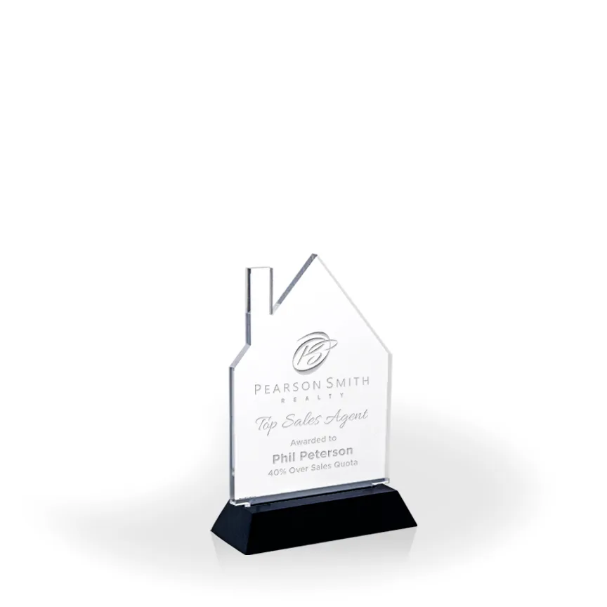 Homestead Award with Black Wood Base, Medium - Engraved
