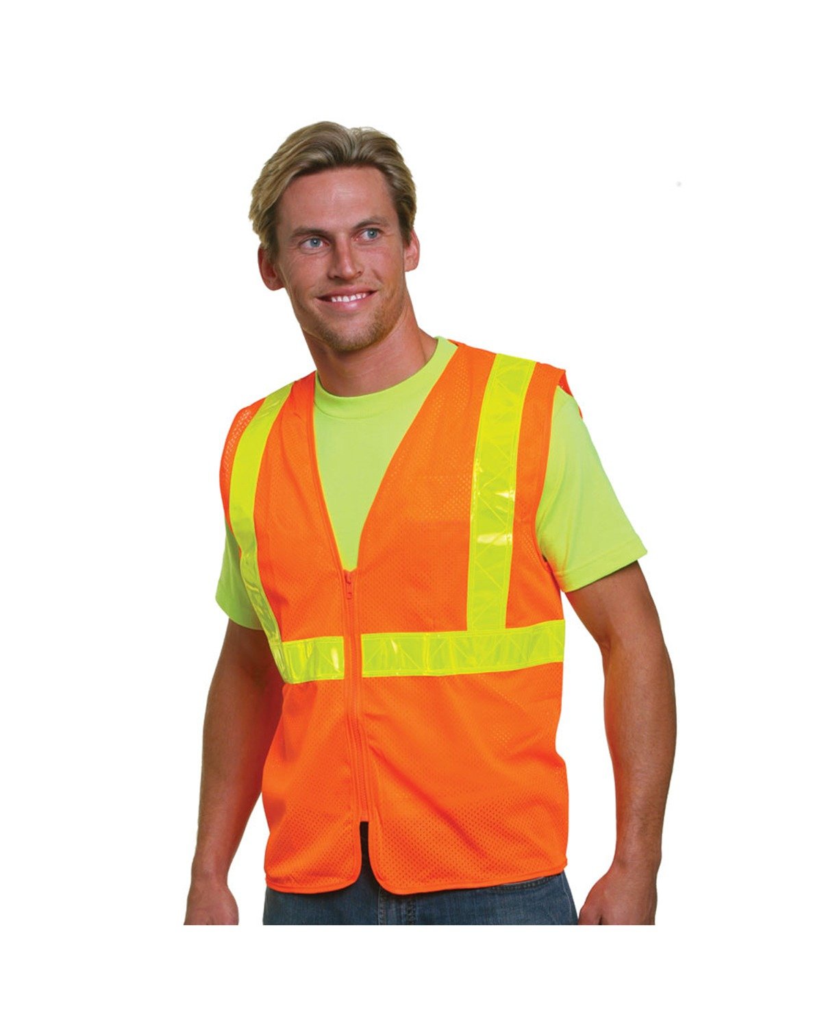 BAYSIDE Unisex USA Made M22610/LZ, Class 2, Level 2 ANSI High Vis Mesh Safety Vest