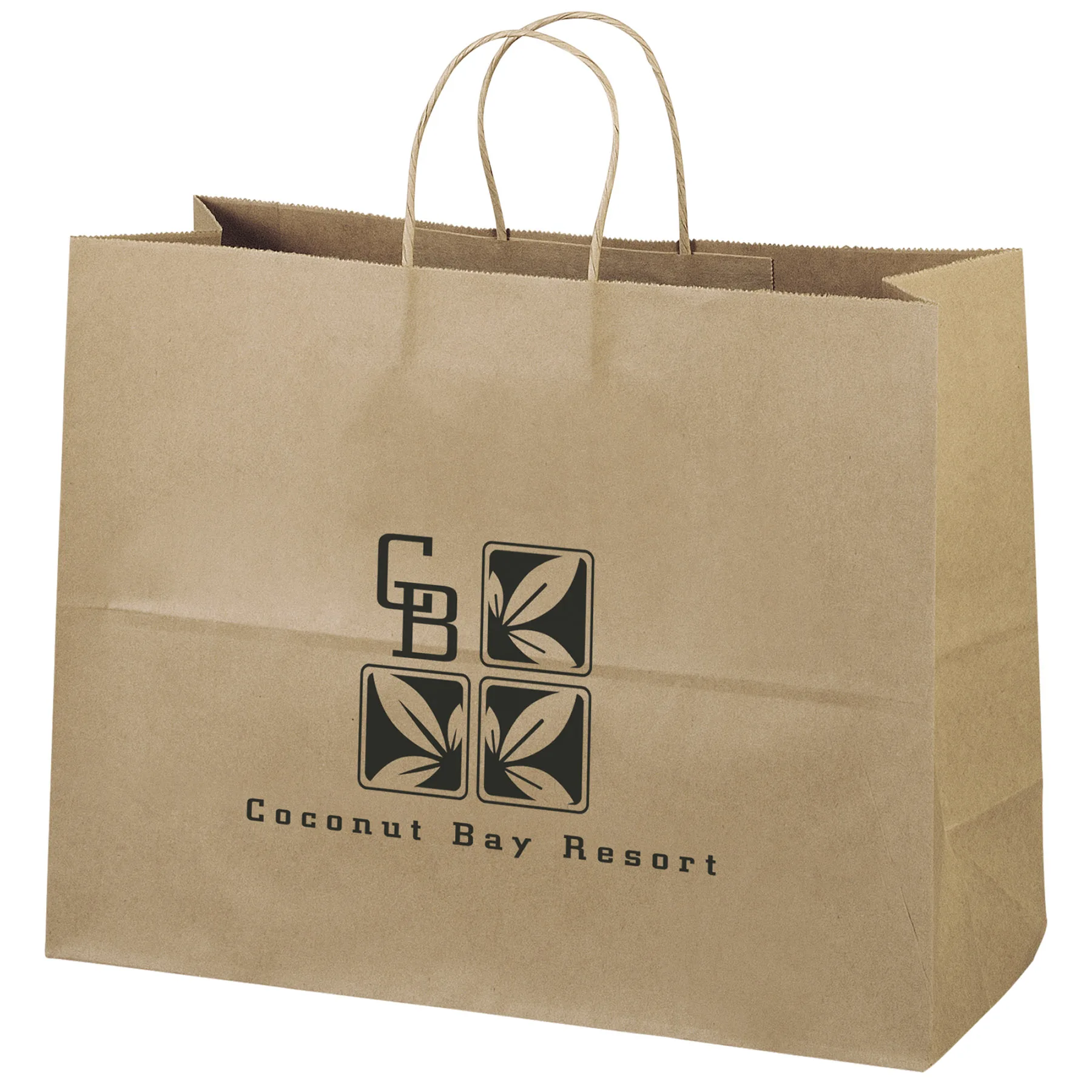 Eco Vogue - Kraft-Brown Shopper - Flexo Ink Print (16" x 6" x 12")