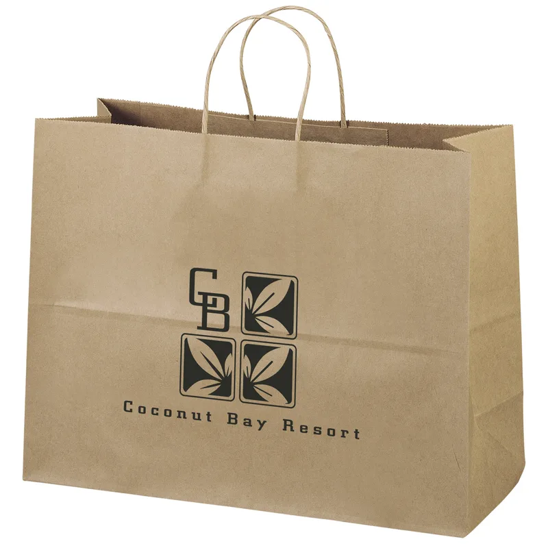 Eco Vogue - Kraft-Brown Shopper - Flexo Ink Print (16" x 6" x 12")