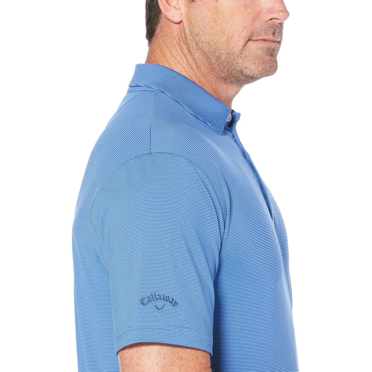 Callaway® Moisture Wicking Fine Line Stripe Men's Polo Shirt with Custom Logo view 3