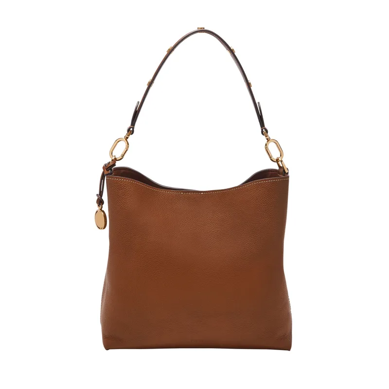Fossil Jessie Leather Bucket Shoulder Bag - Medium Brown
