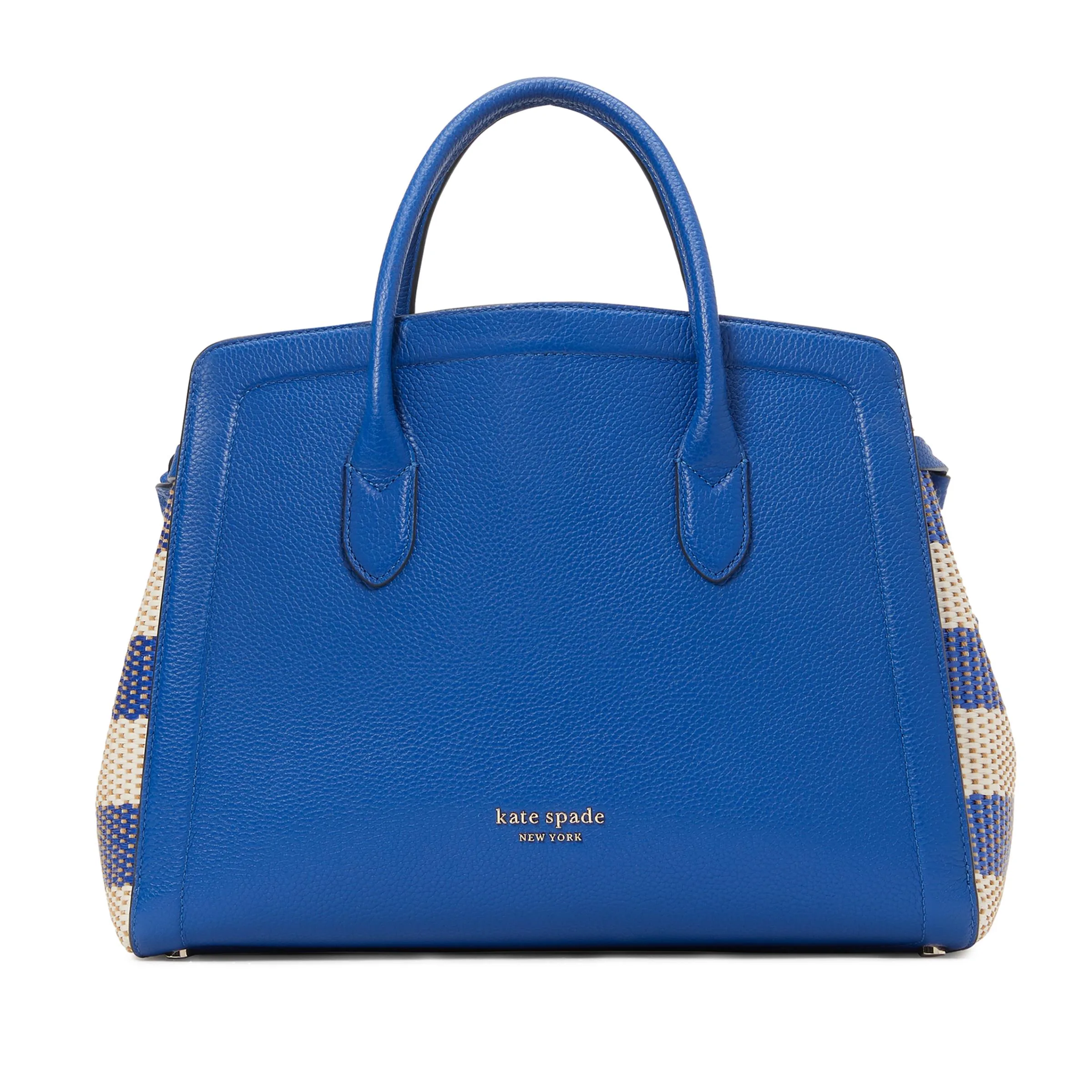 kate spade new york Knott Striped Woven Large Satchel - Classic Blue Multi