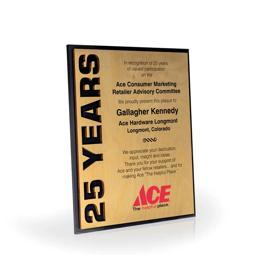 Decklin Award Plaque, 25 Year - UV Print